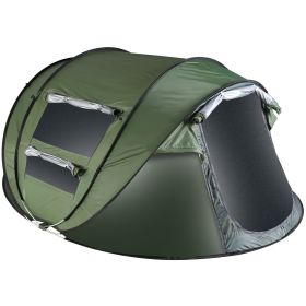 5-8 Person Pop Up Tent Automatic Setup Camping Tent Waterproof Instant Setup Tent with 4 Mosquito Net Windows Carrying Bag for Hiking Climbing Adventu (Option: Green)