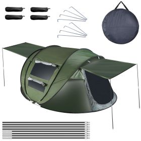 5-8 Person Pop Up Tent Automatic Setup Camping Tent Waterproof Instant Setup Tent with 4 Tent Poles 2 Mosquito Net Windows Carrying Bag for Hiking Cli (Option: Green_5_8)