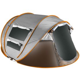 5-8 Person Pop Up Tent Automatic Setup Camping Tent Waterproof Instant Setup Tent with 4 Mosquito Net Windows Carrying Bag for Hiking Climbing Adventu (Option: Khaki)